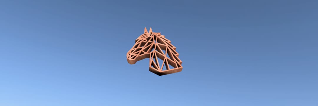 Een prachtig 3D-model een sleutelhanger in de vorm van een paard