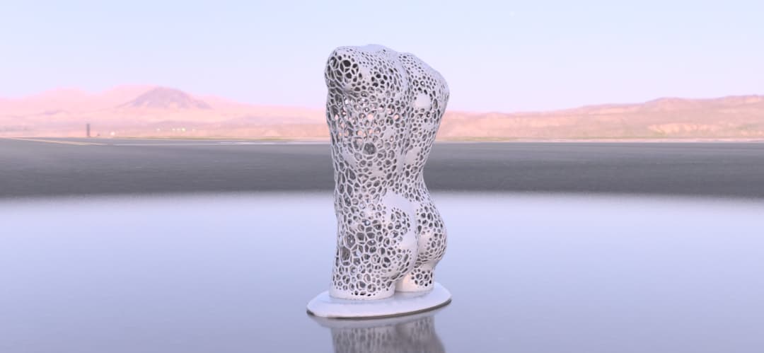 Prachtige mannelijke torso met voronoi patroon