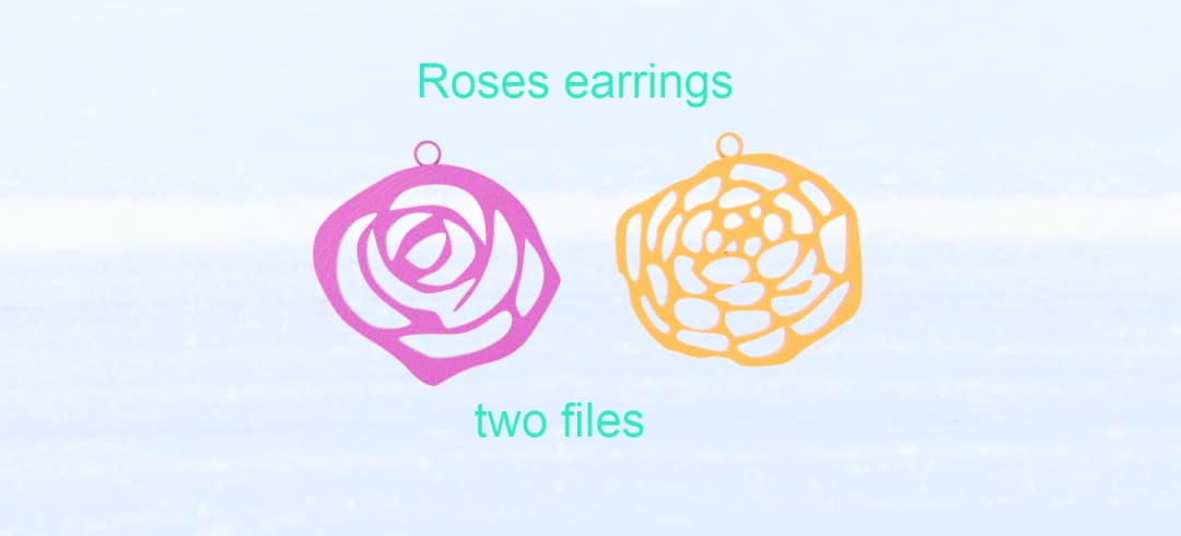 Een set rozen oorbellen
