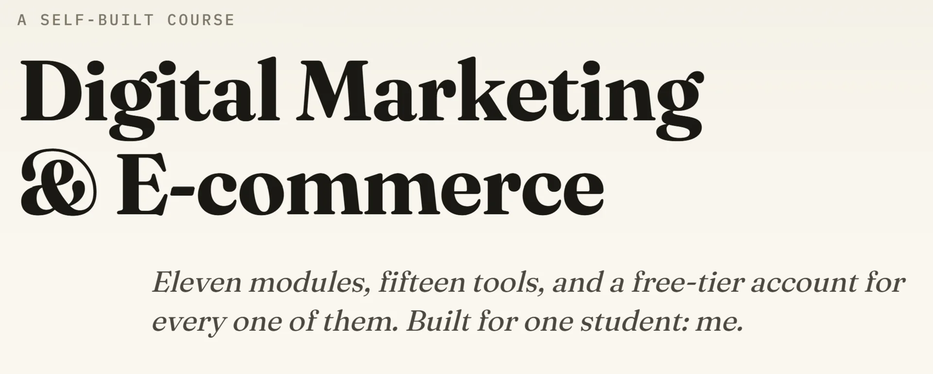 Digital Marketing & E-commerce